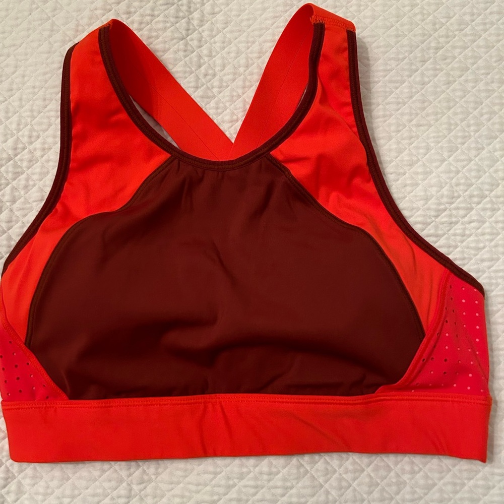 Athleta size small orange and brown sports top / bra- only worn once didn’t fit!
